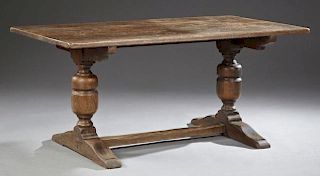 Jacobean Style Carved Oak Dining Table, early 20th