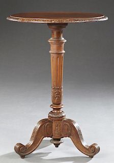 French Carved Cherry Lamp Table, late 19th c., the
