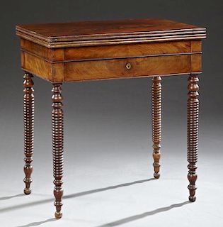 Louis Philippe Carved Walnut Games Table, 19th c.,