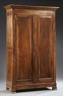 French Louis Philippe Carved Cherry Double Door Ar