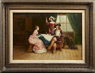 C. Costa, "A Toast to the Lady," 19th c., oil on c