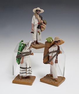 Three Vargas Family Wax Figures, late 19th c., of