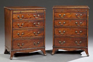Pair of Chippendale Style Carved Mahogany Bachelor