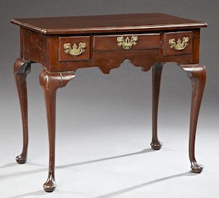 English Carved Mahogany Queen Anne Style Lowboy, e
