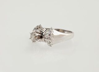 Lady's 14K White Gold Dinner Ring, with a prong se