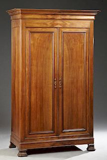 French Louis Philippe Carved Walnut Armoire, 19th