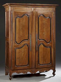 Louis XV Style Carved Walnut Double Door Armoire,