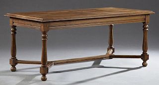 French Provincial Carved Walnut Dining Table, earl