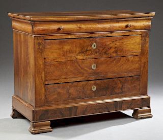 Louis Philippe Carved Walnut Commode, 19th c., the