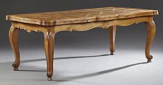 French Louis XV Style Carved Cherry Draw Leaf Tabl