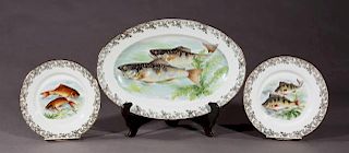 Thirteen Piece Limoges Porcelain Fish Set, 20th c.