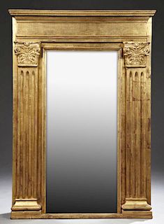 Classical Style Gilt and Gesso Overmantel Mirror,