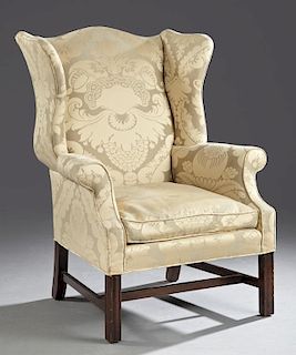 Chippendale Style Carved Mahogany Wing Chair, earl