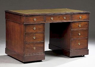 George III Style Mahogany Pedestal Desk, late 19th