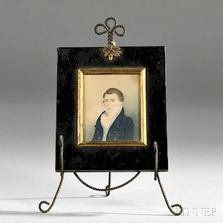 Framed Portrait Miniature of a Gentleman