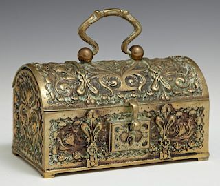 Renaissance Style Bronze Jewelry Box, 19th c., the
