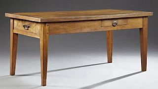 French Provincial Carved Oak Farmhouse Table, late
