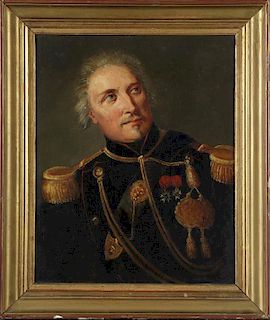 French School, "Portrait of a General," 19th c., o