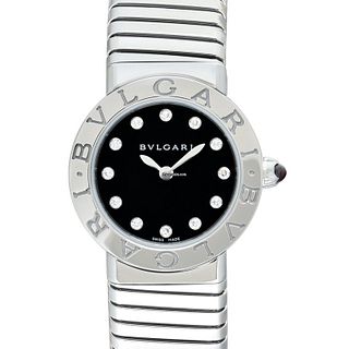 Bulgari 102145 - Bvlgari Bvlgari Quartz Black Dial Stainless Steel Ladies Watch