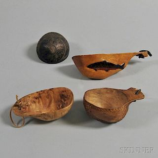 Four Carved Cups