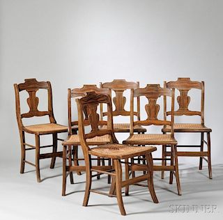 Set of Six Grain-painted Side Chairs