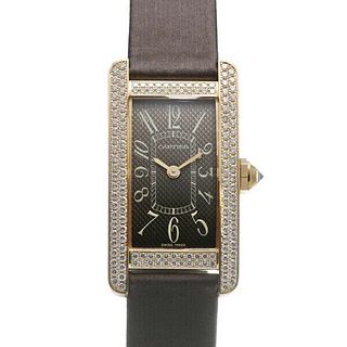 Cartier Tank American Quartz Pink Gold Leather Ladies Watch Pre-Owned