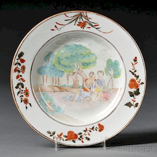 Chinese Export Porcelain "Peeping Tom" Plate