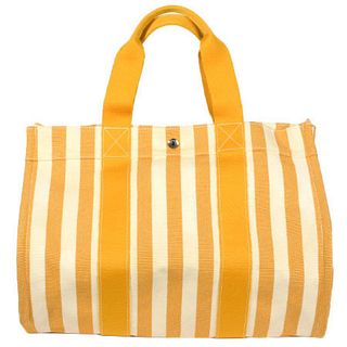 Hermes HERMES Cannes MM handbag Toile H canvas white x orange