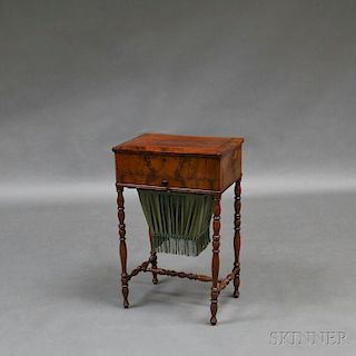 Early Victorian Mahogany Veneer Sewing Table