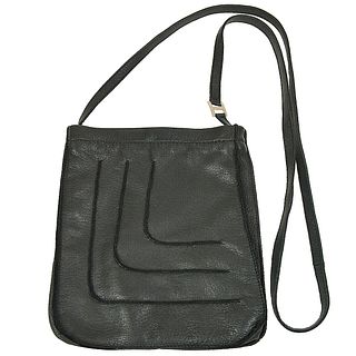 HERMES Pochette Crossbody Shoulder Bag Black Evercalf Vintage France