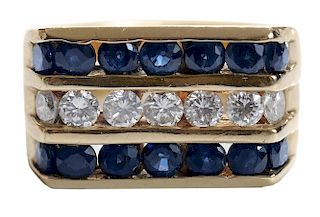 Man's Sapphire and Diamond Ring