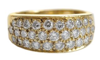 18 kt. Gold Pav&#233; Diamond Ring