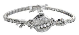 Vintage Diamond Bracelet/Wrist Watch