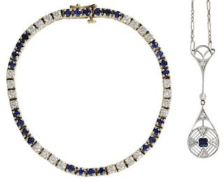 Sapphire, Diamond Bracelet, Necklace