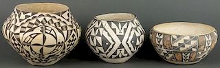 Acoma Black & White & Polychrome Bowls (ca. 1920 - 1930)