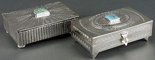 Lot of 2: Navajo Silversmithed Boxes