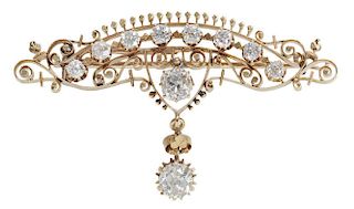 Fine Antique Gold and Diamond Brooch