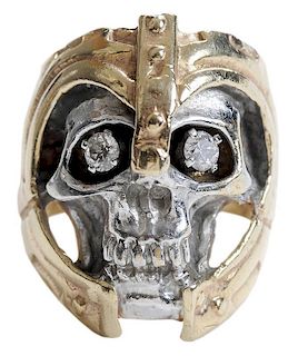 14 Kt. Gold and Diamond Skull Ring