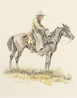 Olaf Wieghorst | Cowboy Resting on Horse