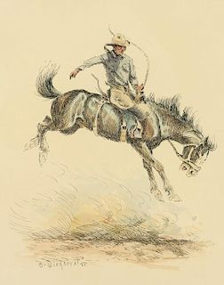 Olaf Wieghorst | Cowboy Riding Bucking Bronc