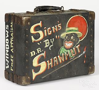 Painted artist's case for Signs By Shawmut, 6'' h., 15 1/4'' w.