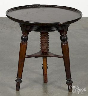 Mahogany revolving stool, 19th c., 18'' h., 18'' w.