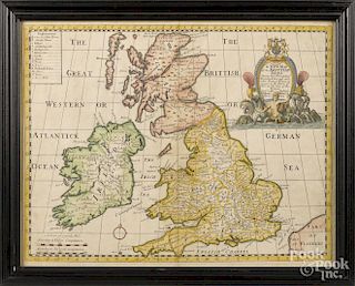 Edward Wells, color engraved New Map of the British Isles, 15 1/2'' x 19 1/2''.