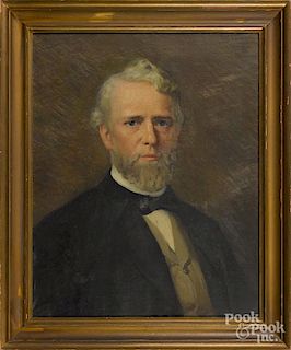 J. M. Lewis (American, late 19th c.), oil on canvas portrait of Horatio Southgate Smith, 25'' x 20''.