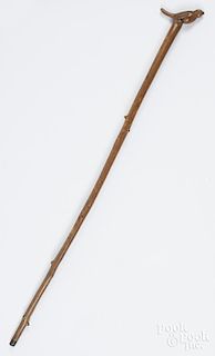 Pennsylvania walking stick with a carved bird grip, 36 1/2'' h.