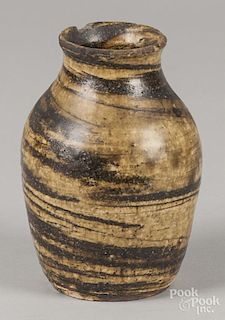 Stoneware crock, 19th c., probably Southern, 6 1/2'' h.