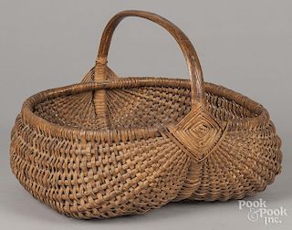 Split oak god's-eye basket, 19th c., 12 1/2'' h., 15 1/2'' w.