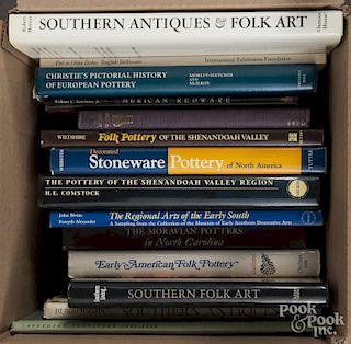 Reference books on pottery, porcelain, and southern antiques.