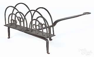 Wrought iron toaster, 19th c., 17'' l.