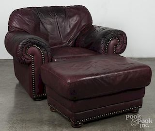 Chesterfield chair and ottoman.